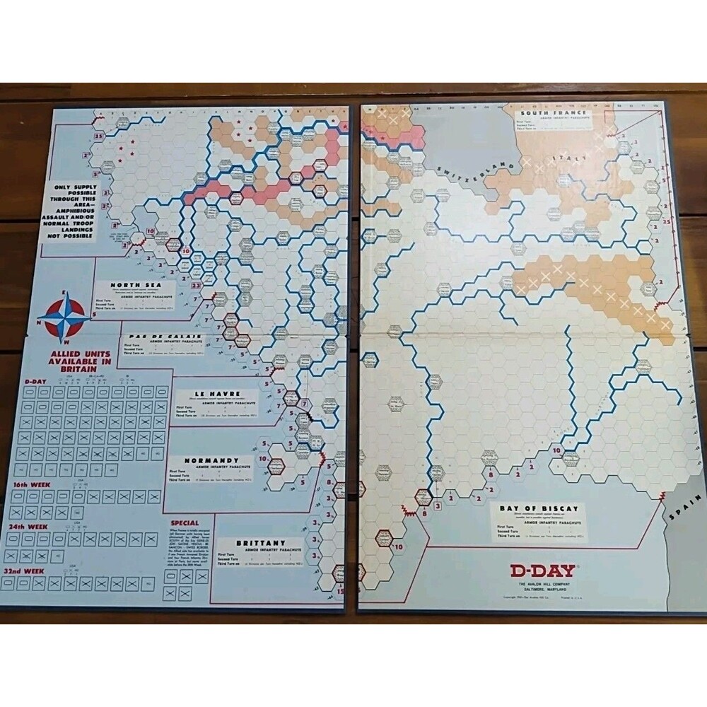 *Board Only* D-Day Avalon Hill Board Game Board Only